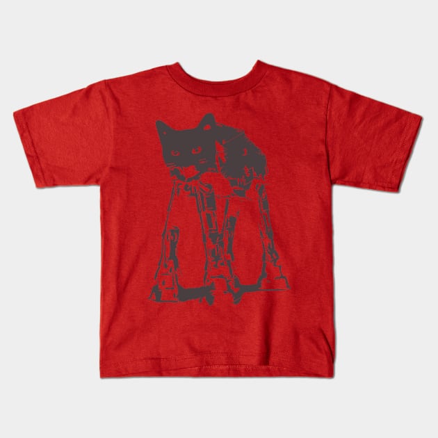 CAT-CAT Kids T-Shirt by pixelcat